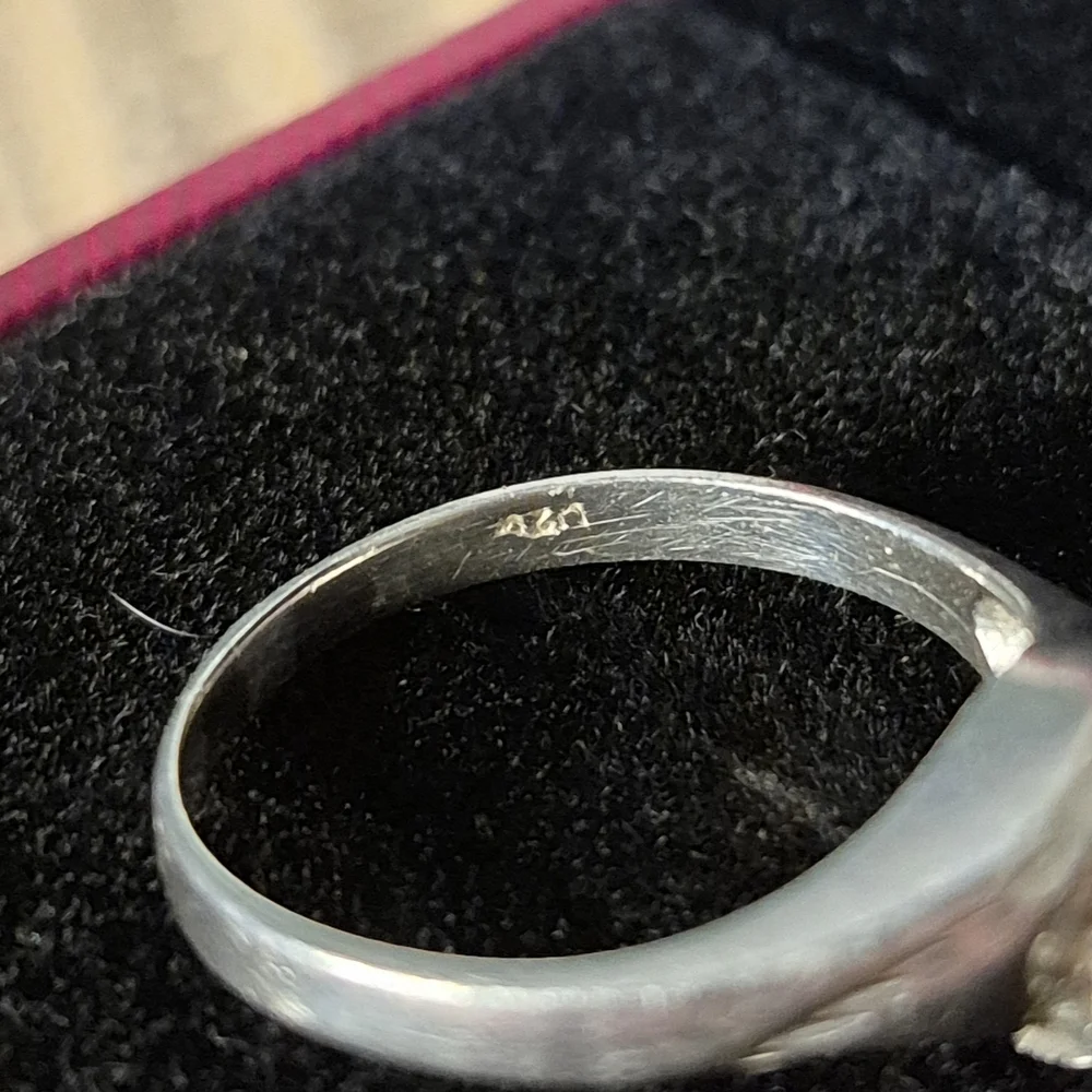 Vintage Blue Gemstone & 925 Silver Ring sz 7 - Picture 12 of 14